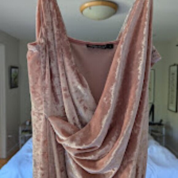 Double Crazy Wrap Detail Velvet Cami Dress - Picture 4 of 7